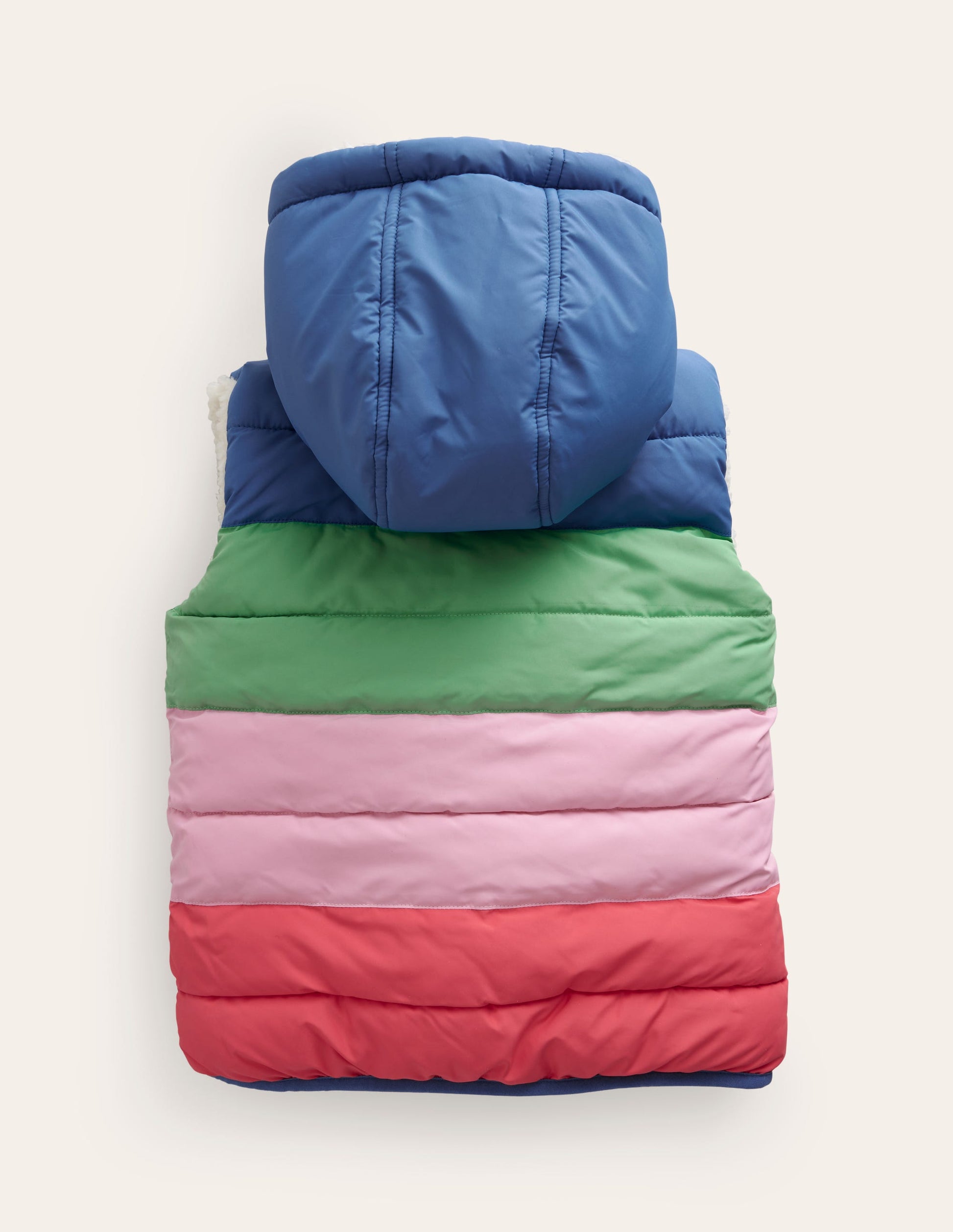 Borg Mix Reversible Gilet-Bubblegum Pink Colourblock-2