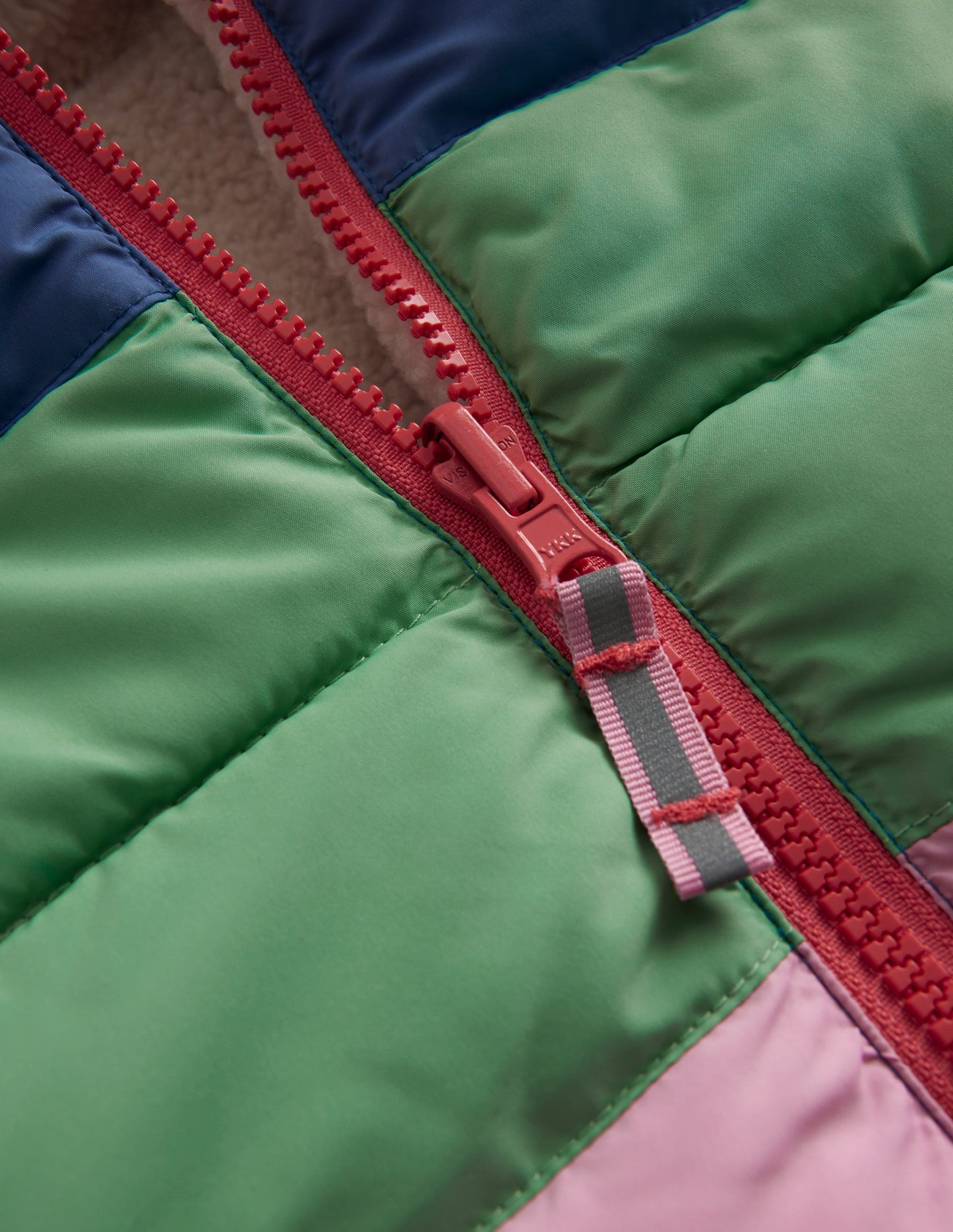 Borg Mix Reversible Gilet-Bubblegum Pink Colourblock