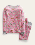 Snug Long John Pyjamas-Formica Pink Cats