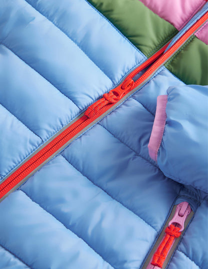 Cosy Pack-away Padded Jacket-Provence Blue Stripe-3