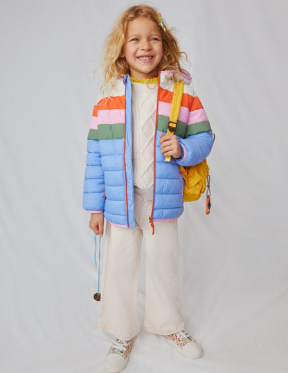 Cosy Pack-away Padded Jacket-Provence Blue Stripe-4