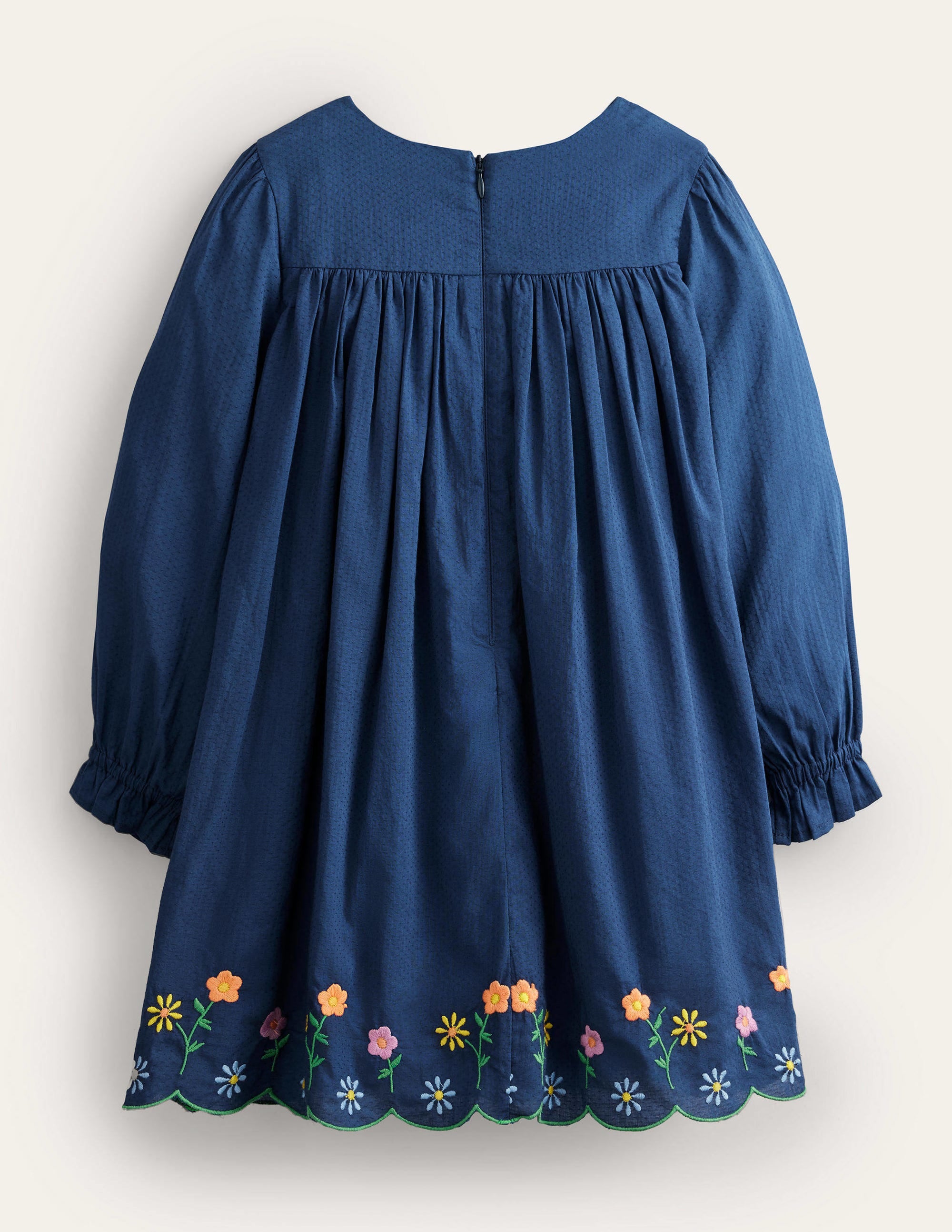 Rainbow Smocked Dress-College Navy Flowers - Image 2