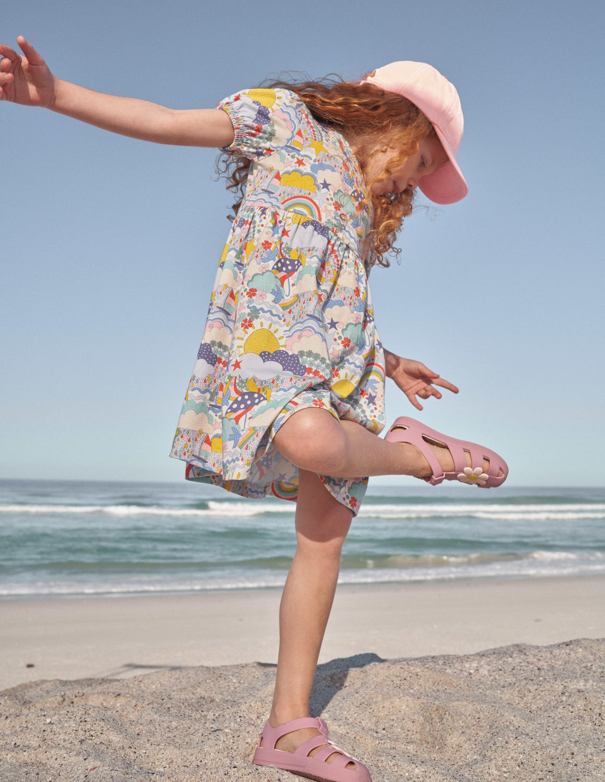 Puff Sleeve Jersey Dress-Multi Weather - Image 4