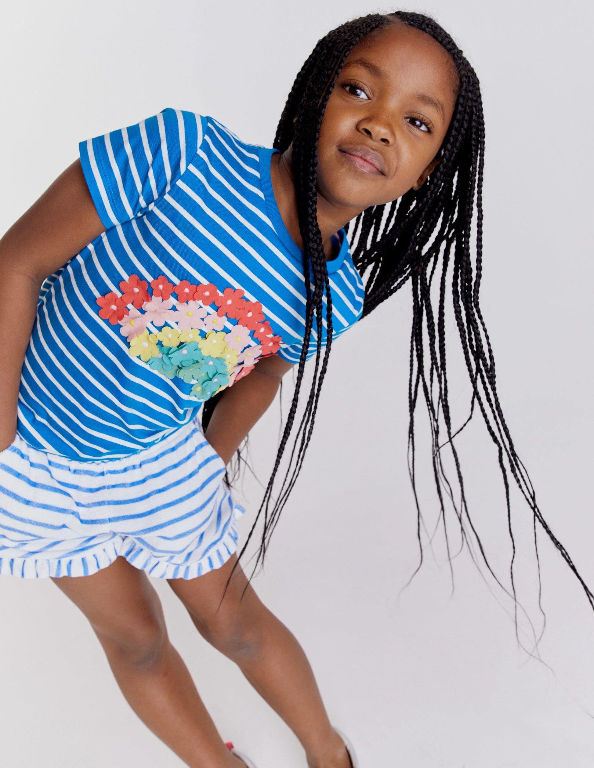 Flutter T-Shirt-Bright Marina/Ivory-4
