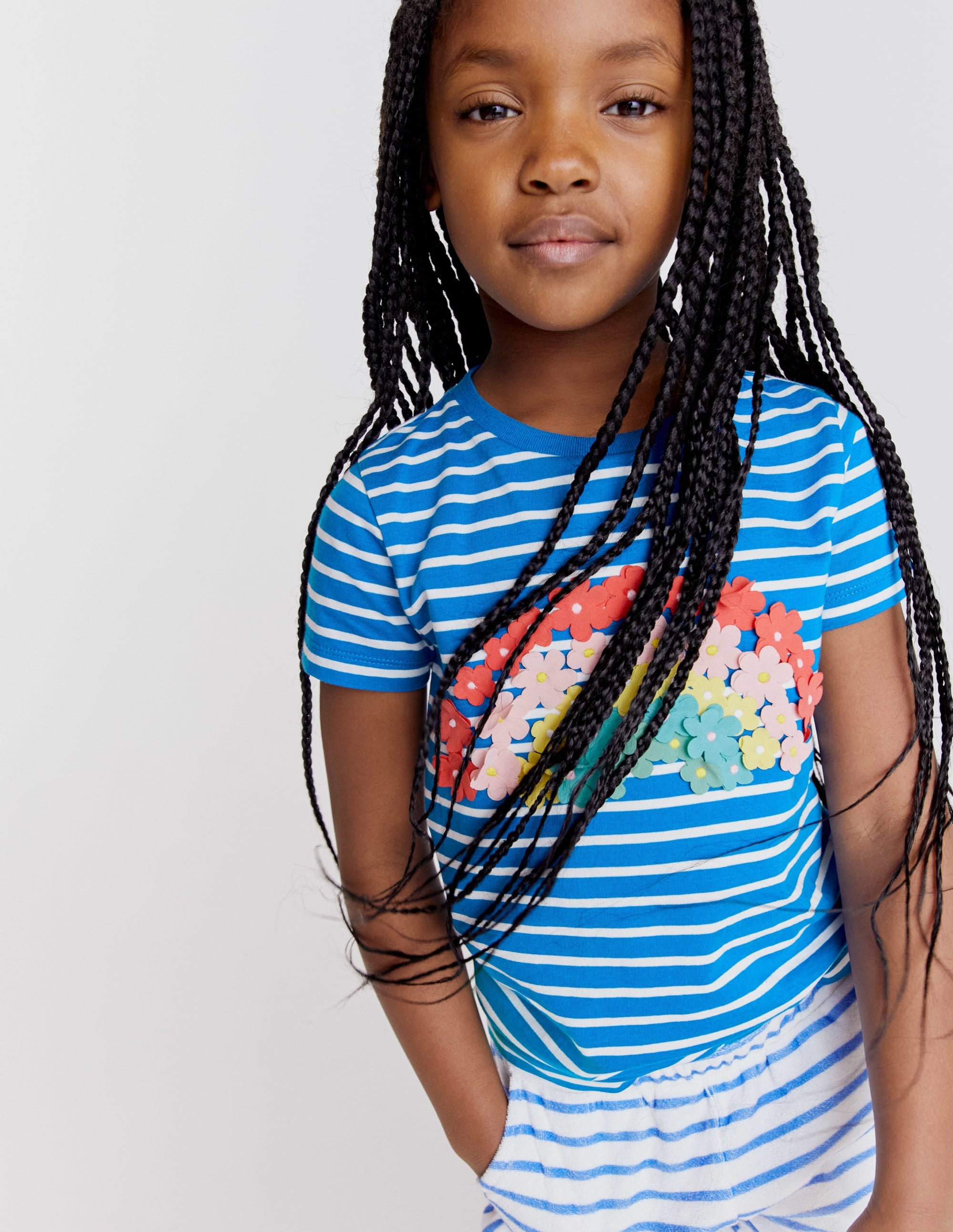 Flutter T-Shirt-Bright Marina/Ivory - Image 5