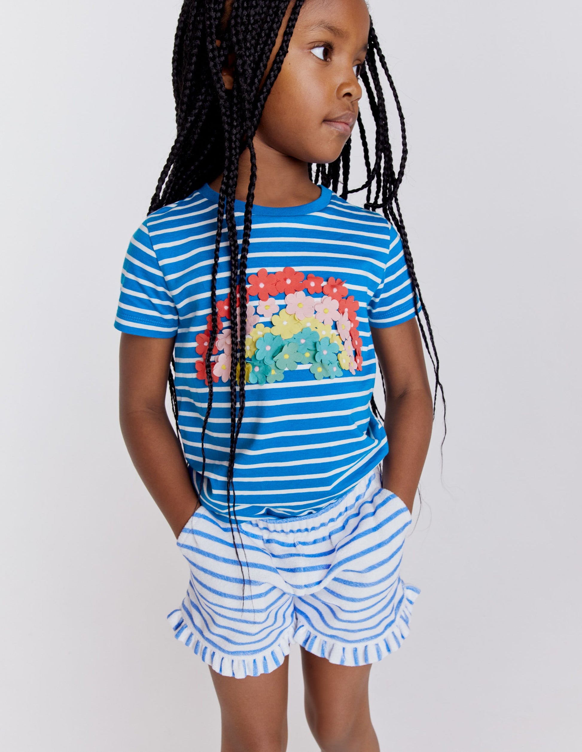 Flutter T-Shirt-Bright Marina/Ivory-7