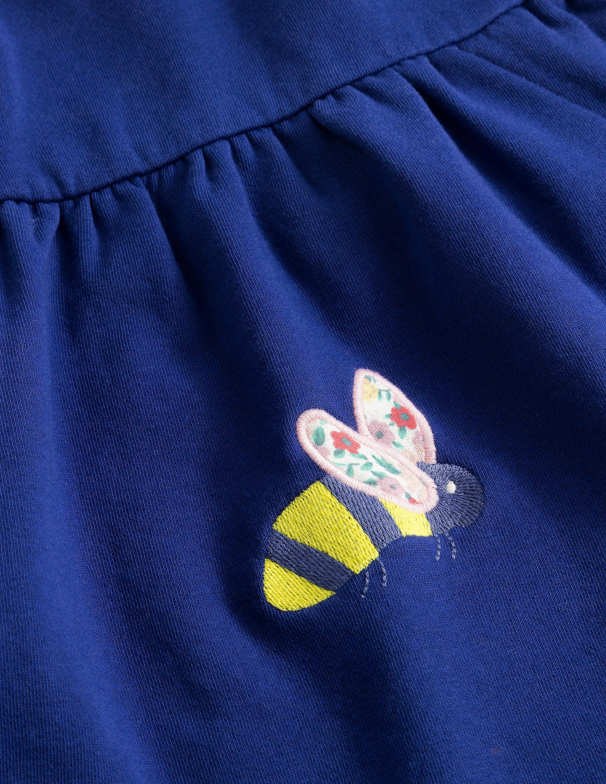 Embroidered Sweatshirt Dress-Starboard Blue Embroidery - Image 3