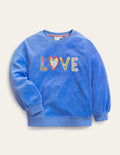 Velour Logo Sweat-Blue Marl Love