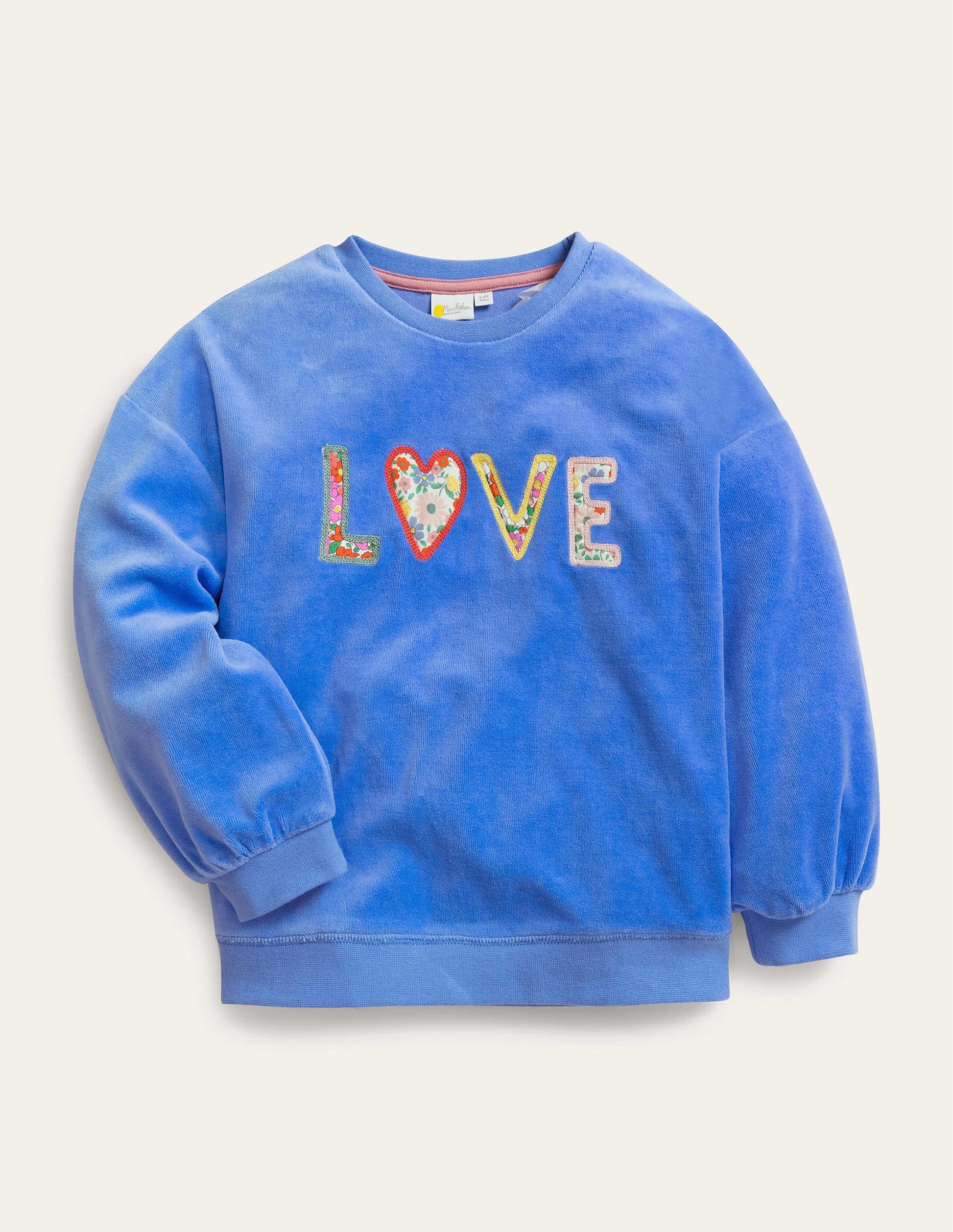 Velour Logo Sweat-Blue Marl Love-1