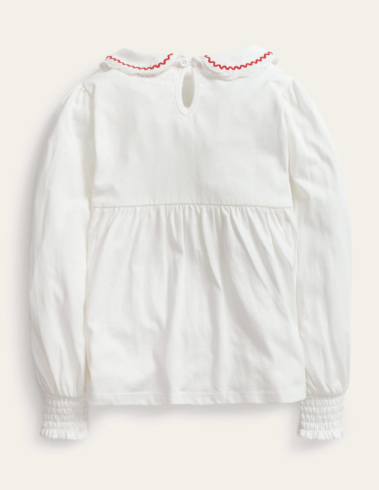 Collared Jersey Top-Ivory