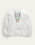 Lace Mix Jersey Top-Ivory