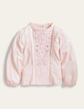 Lace Mix Jersey Top-Boto Pink