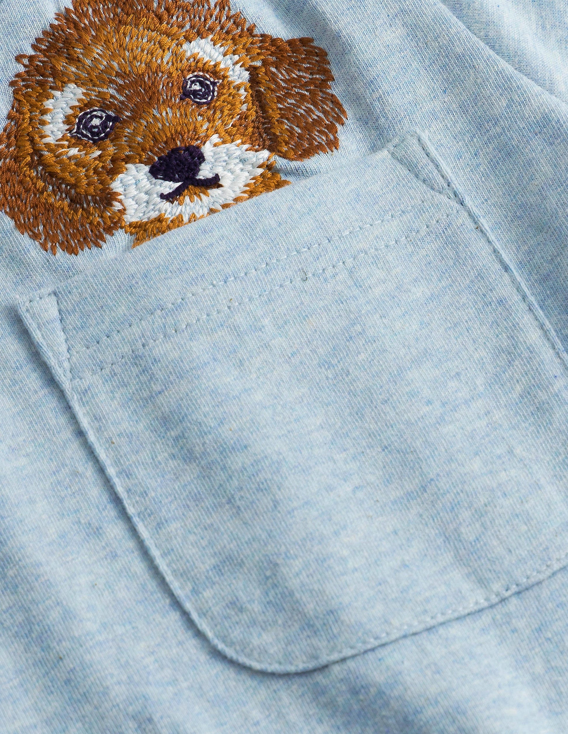 Peeping Pocket T-Shirt-Surf Blue Dog-3