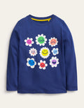 Long-Sleeved Logo Top-Starboard Blue Flowers