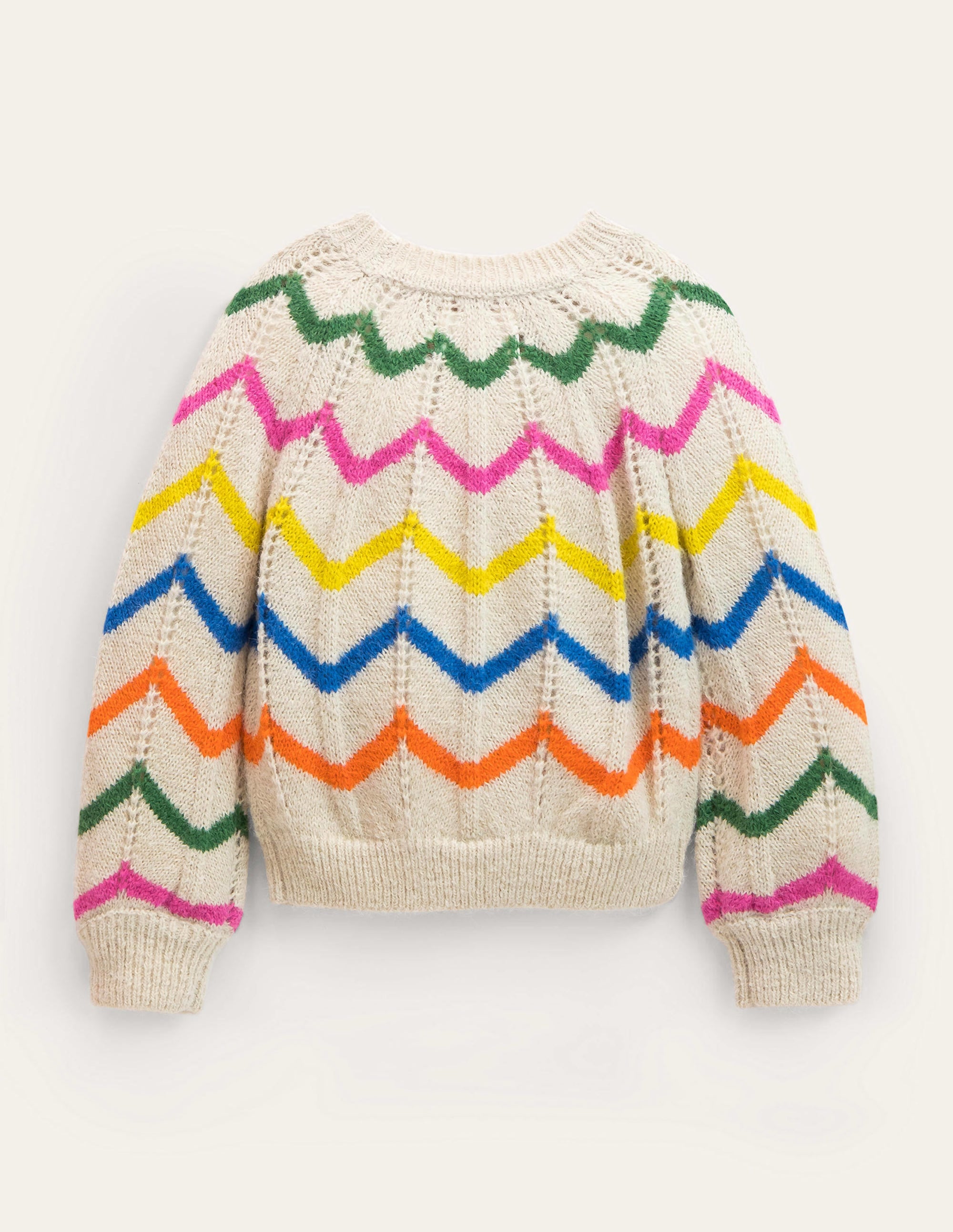 Fun Jumper-Ecru Marl Scallop Stripe - Image 2