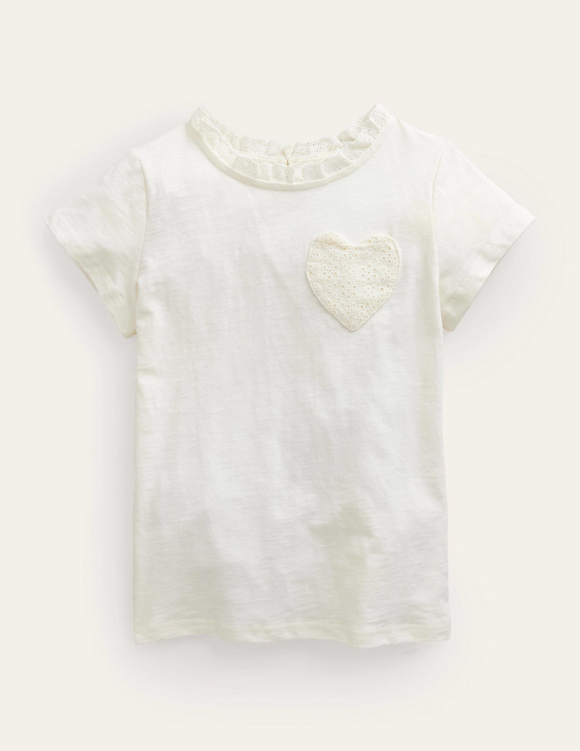 Broderie Pocket T-shirt-Ivory-1