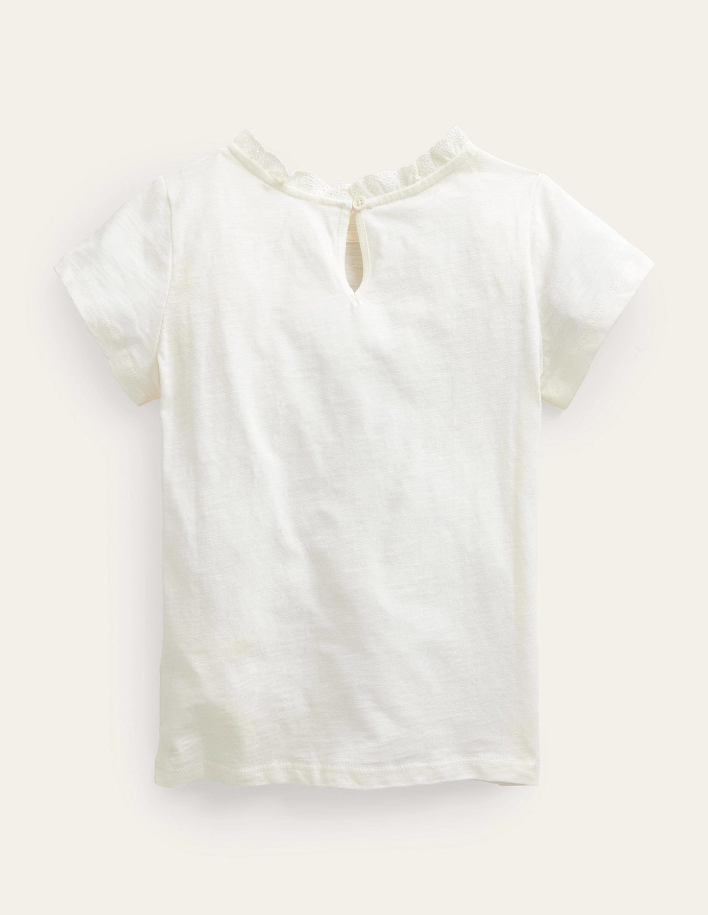 Broderie Pocket T-shirt-Ivory