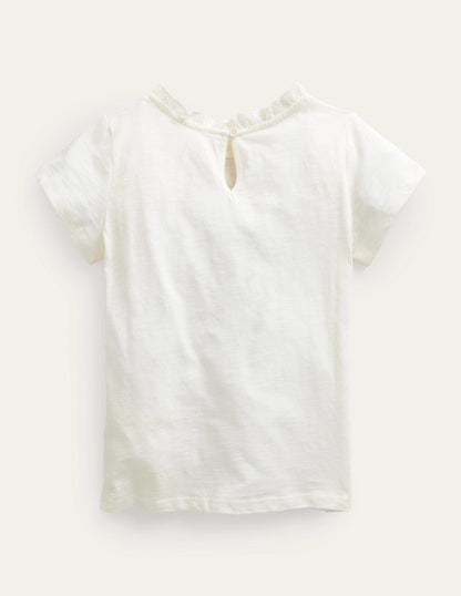 Broderie Pocket T-shirt-Ivory-2