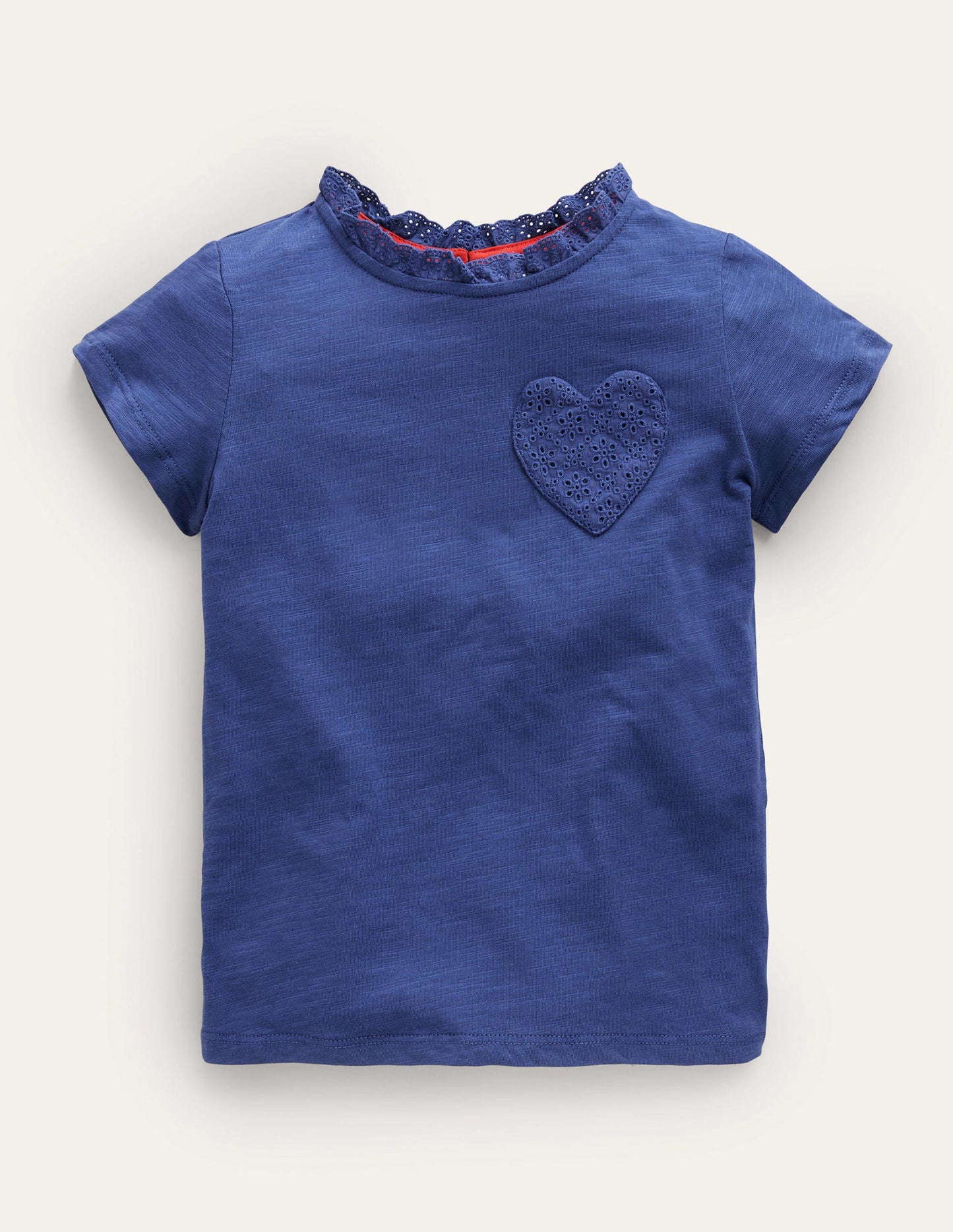 Broderie Pocket T-shirt-Starboard Blue