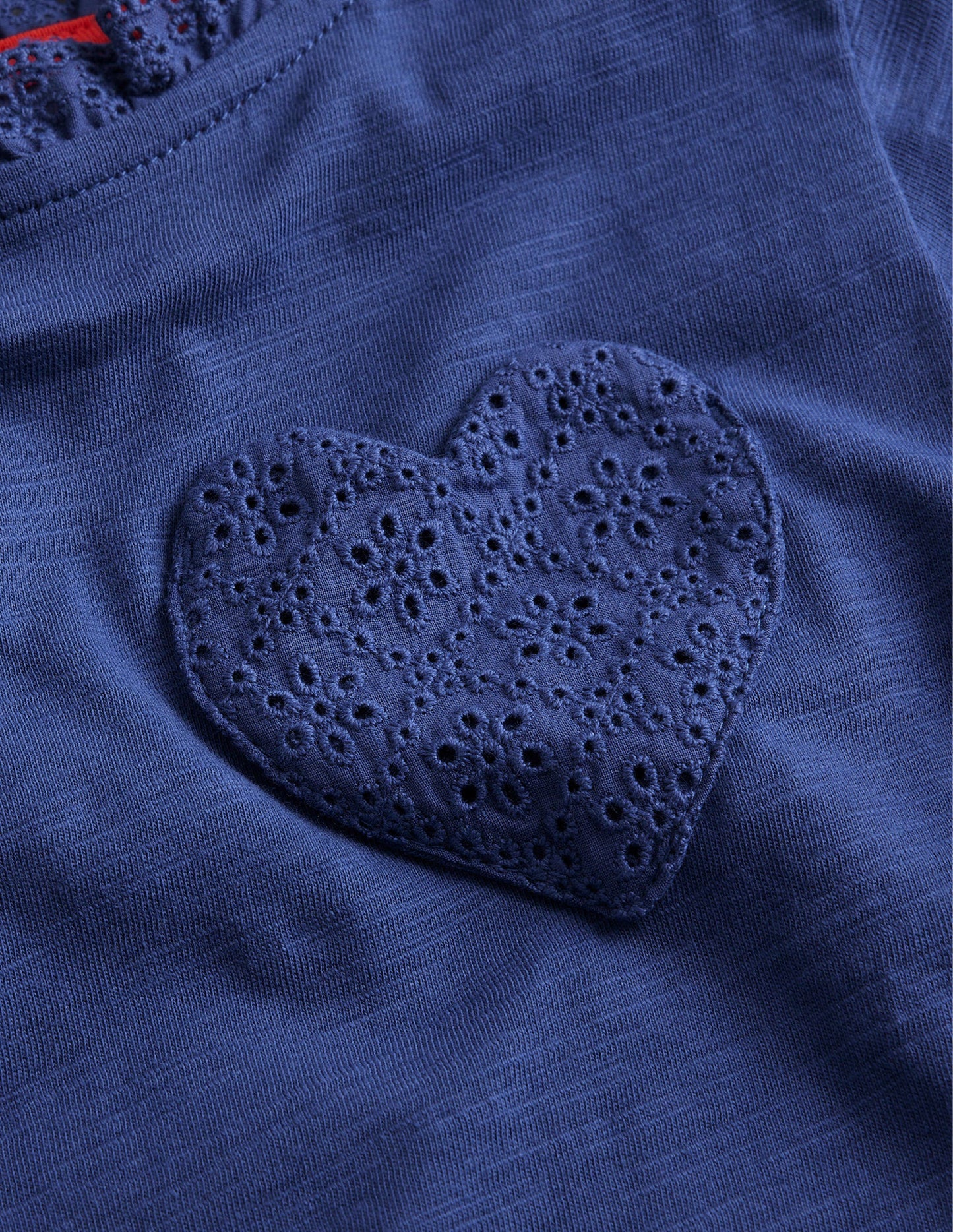 Broderie Pocket T-shirt-Starboard Blue