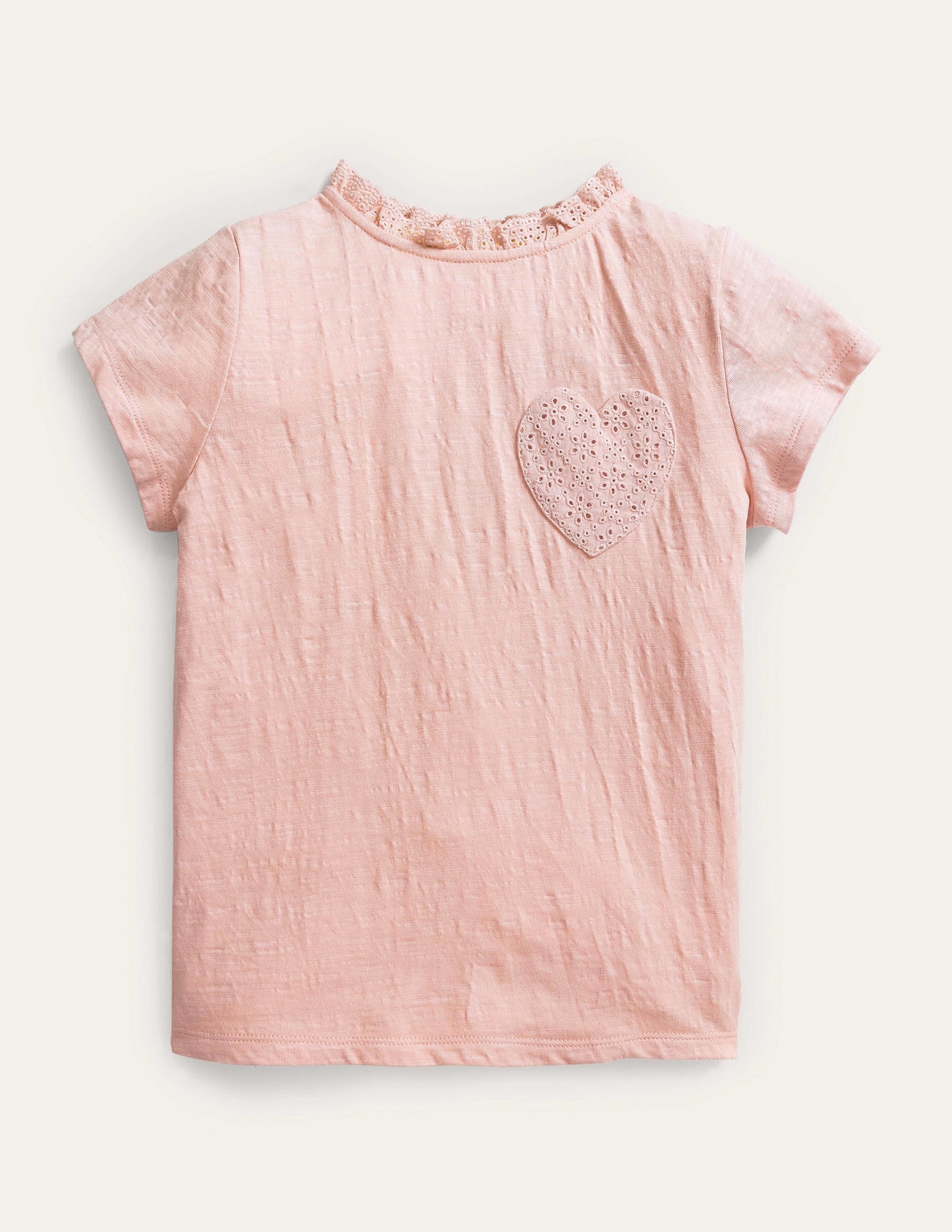 Broderie Pocket T-shirt-Boto Pink - Image 1