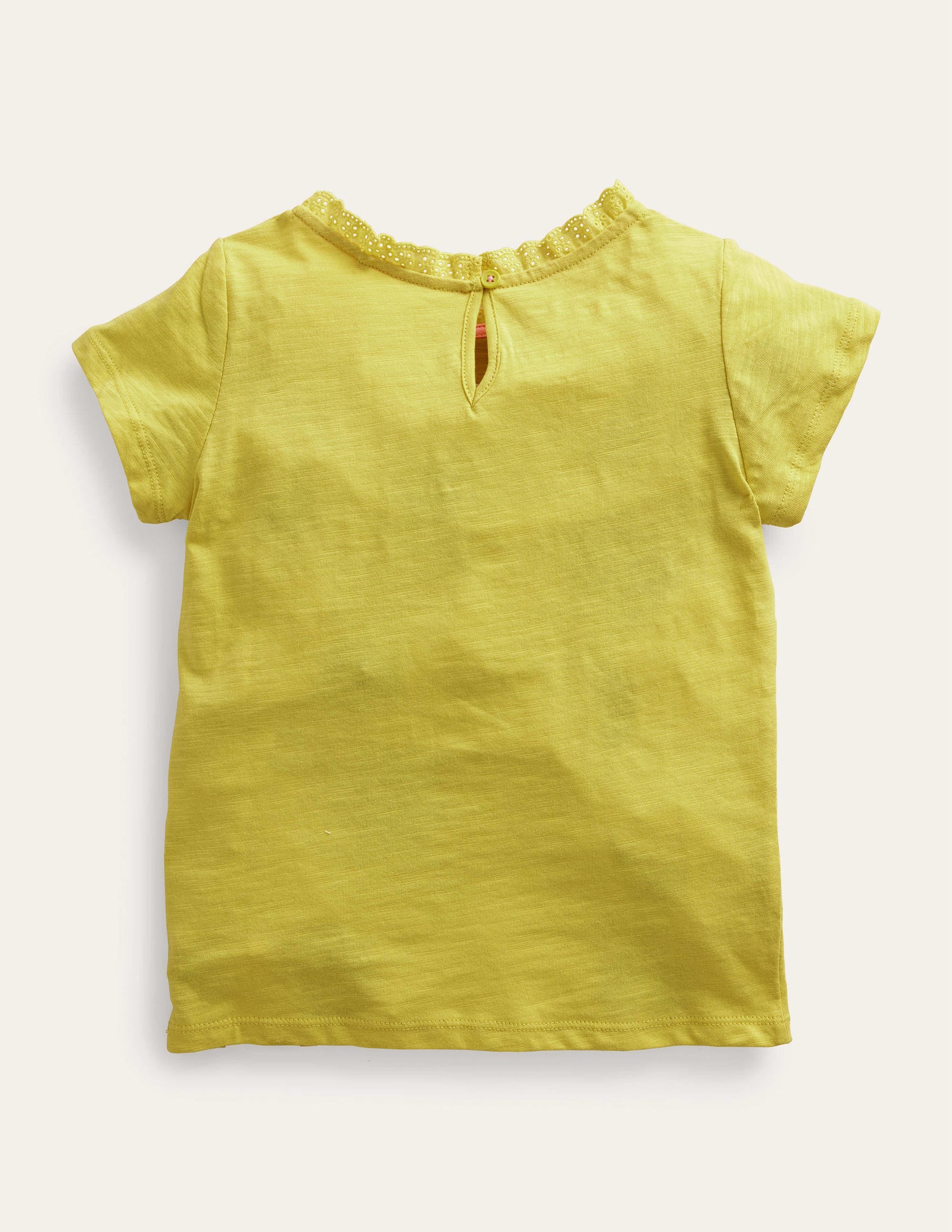 Broderie Pocket T-shirt-Sweetcorn Yellow - Image 2
