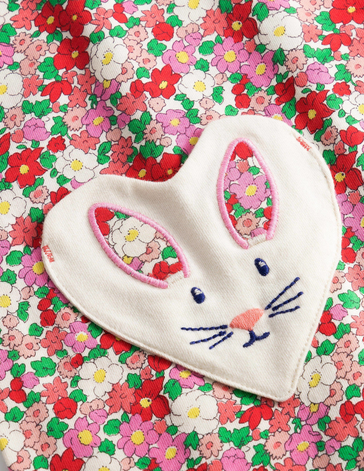 Jersey Pocket Tunic-Jam Red Flowerbed Bunnies - Image 3