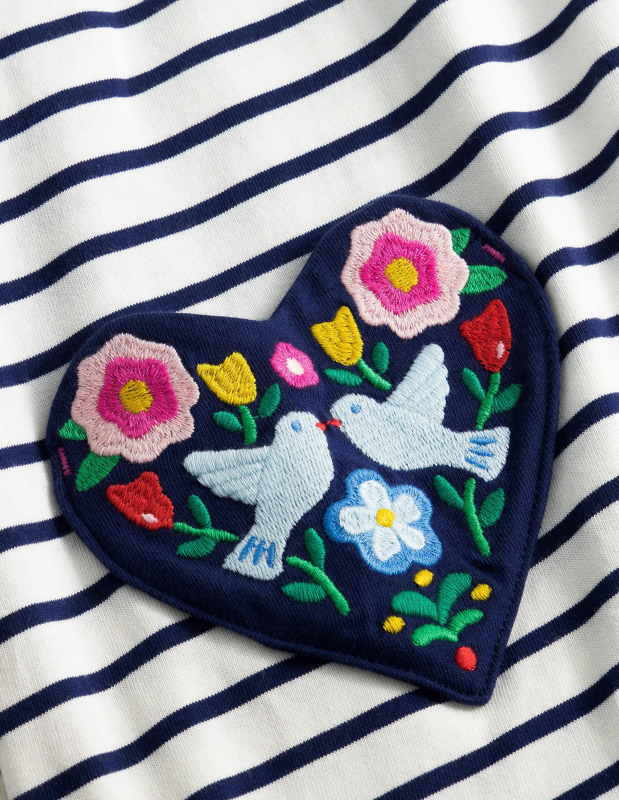 Jersey Pocket Tunic-Ivory/College Navy Birds - Image 3