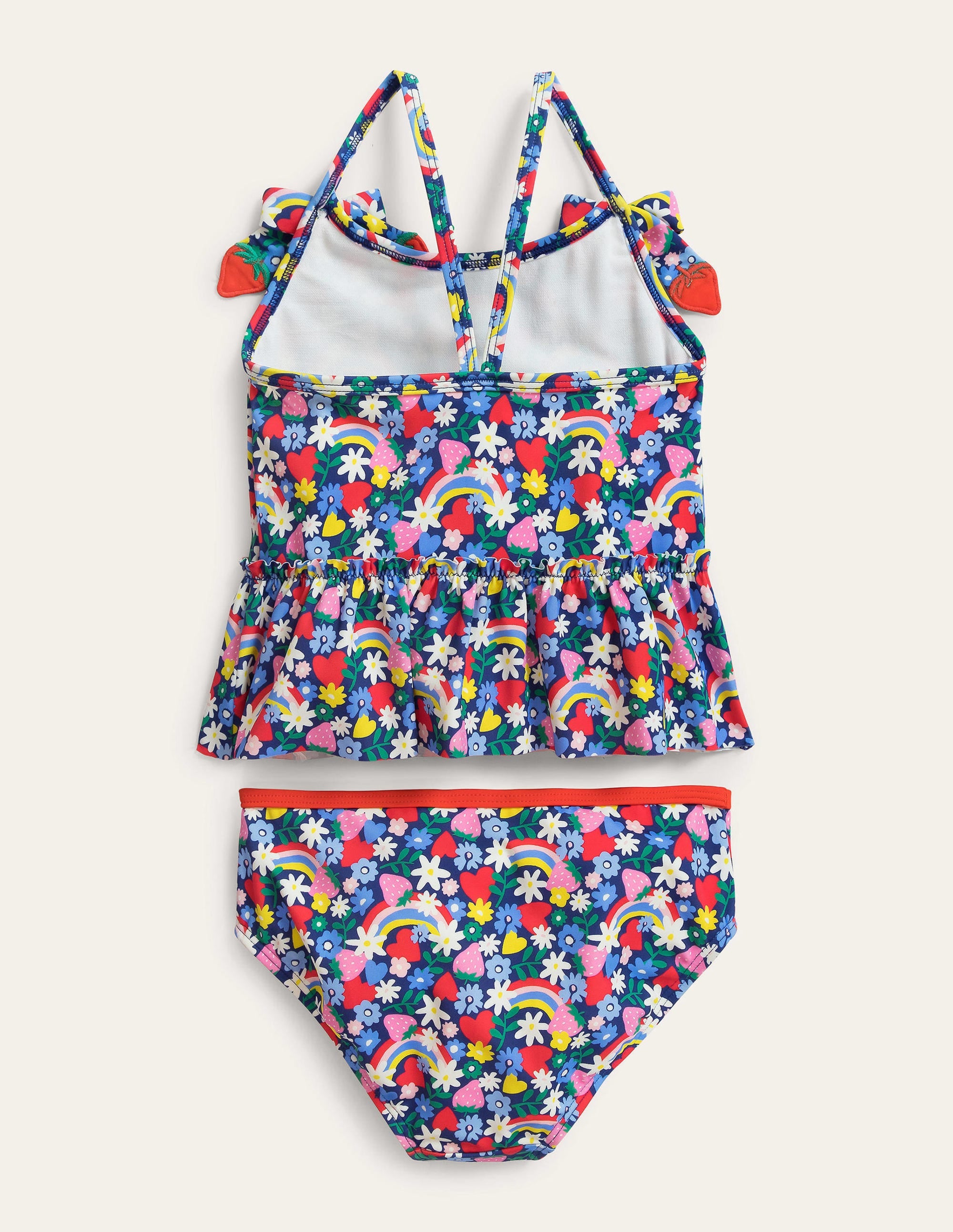 Tankini Set-Ivory and Multi Rainbow Ditsy - Image 2