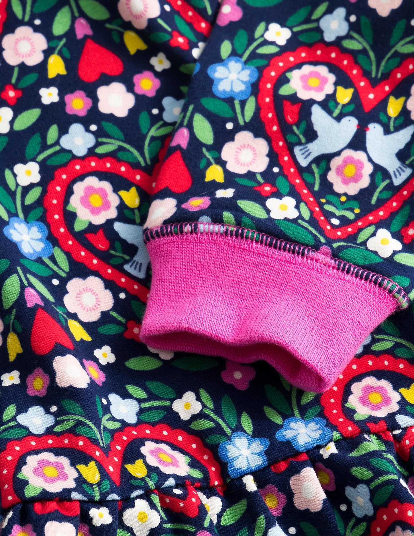 Cosy Sweat Dress-College Navy Folk Hearts