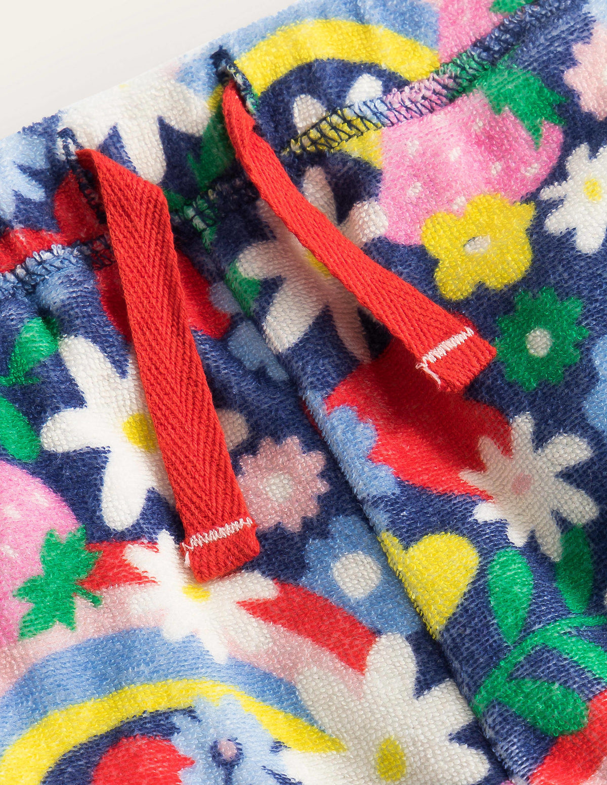Printed Towelling Shorts-Multi Rainbow Ditsy - Image 3
