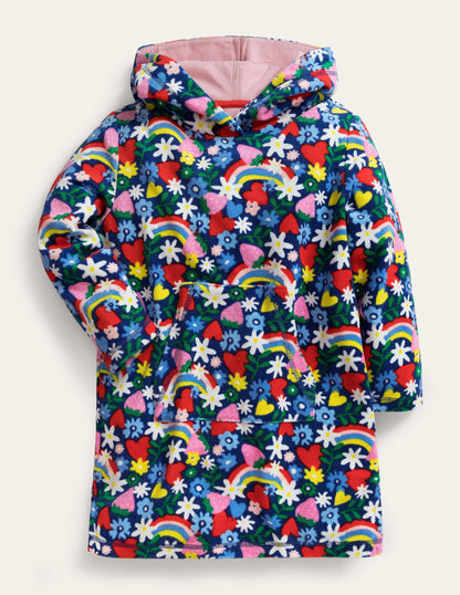 Pattern Towelling Beach Dress-Multi Rainbow Ditsy-1