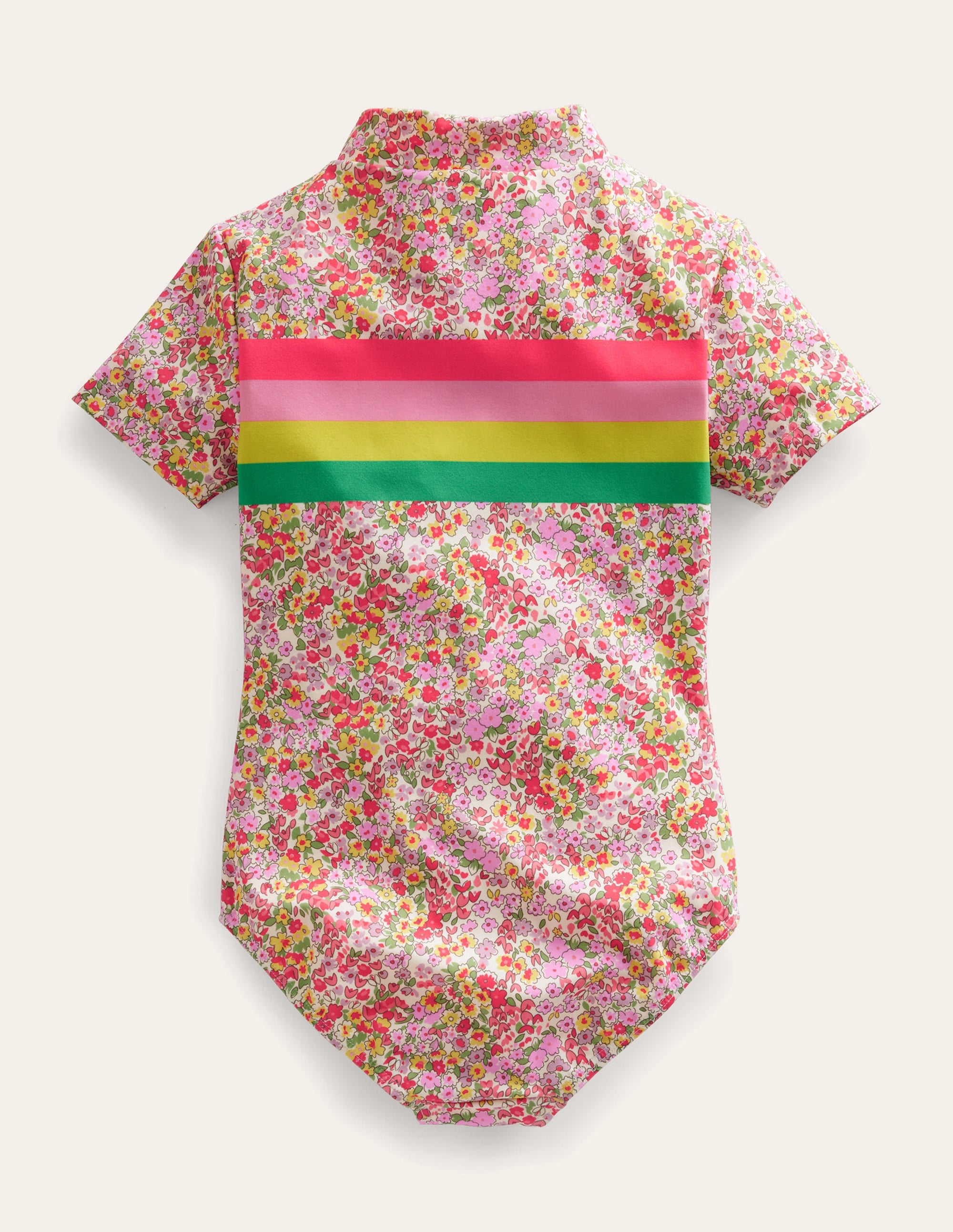 Short-sleeved Swimsuit-Spring Time Floral - Image 2