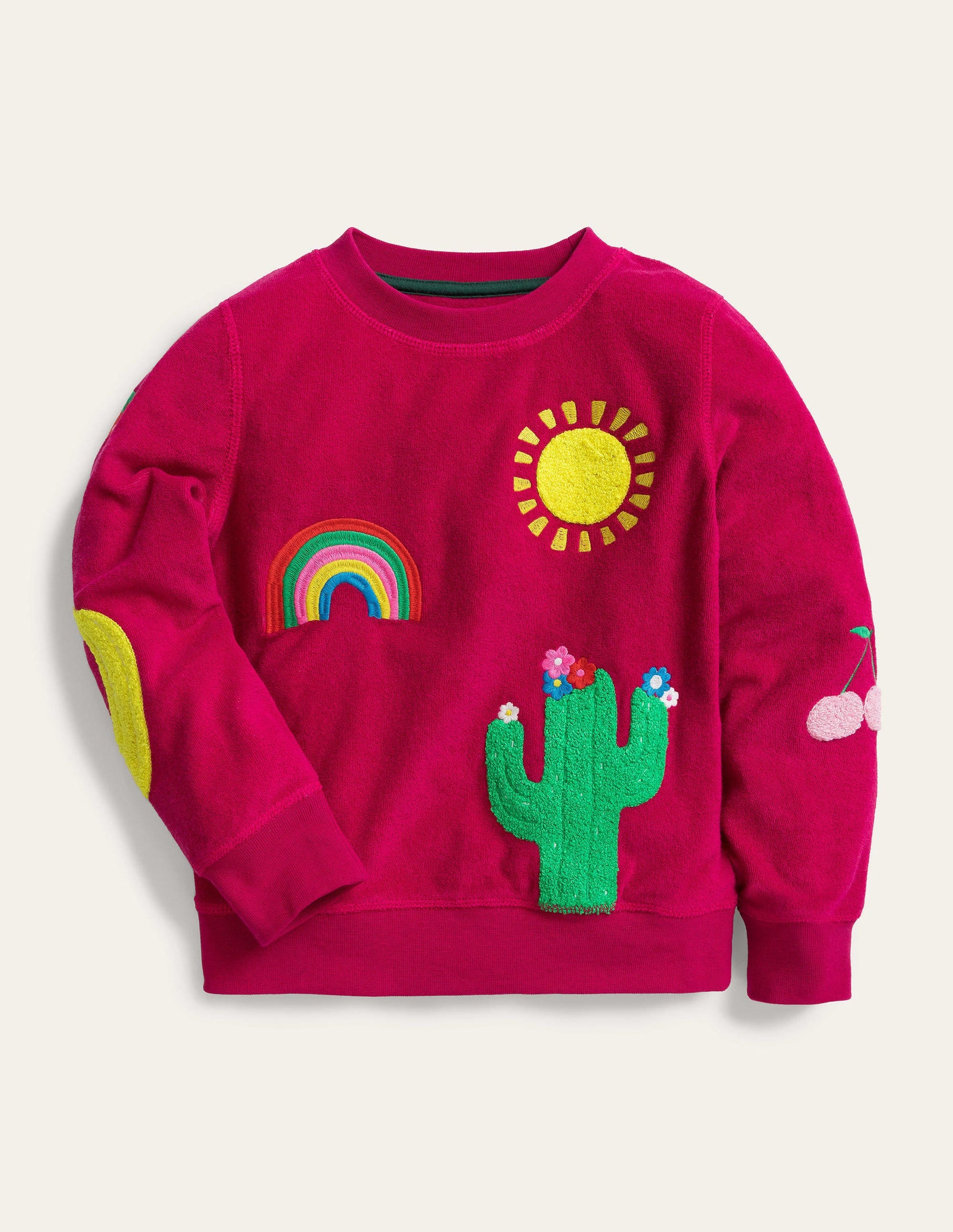 Towelling Logo Sweat-Candy Cane Pink-1