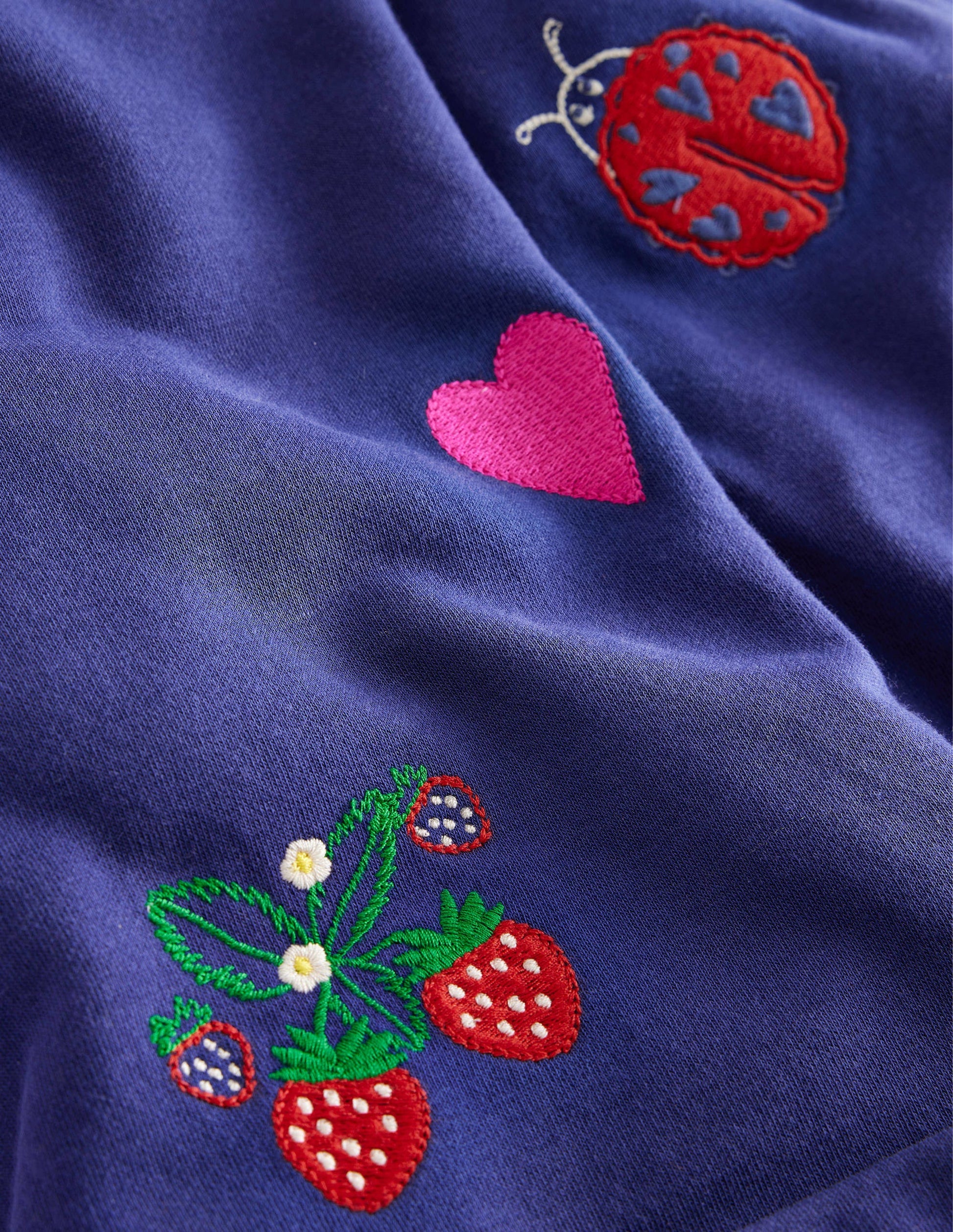 Wide Leg Embroidered Trousers-Starboard Blue-3
