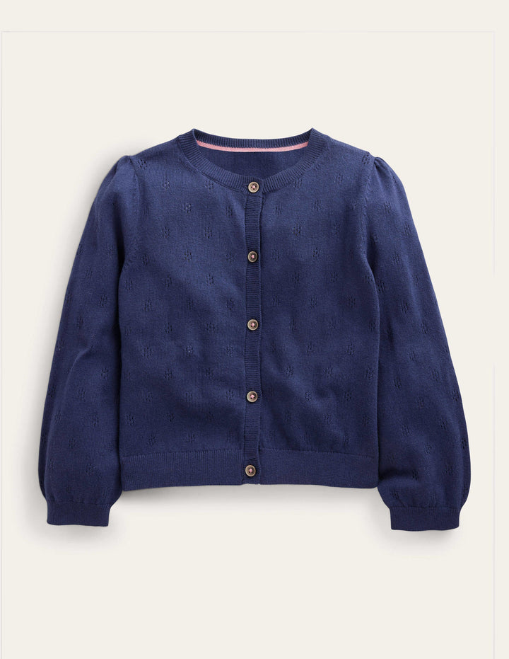Cotton Cashmere Cardigan-College Navy