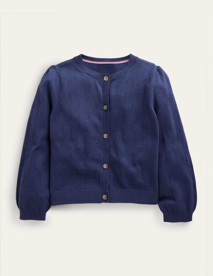 Cotton Cashmere Cardigan-College Navy-1