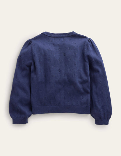 Cotton Cashmere Cardigan-College Navy-2