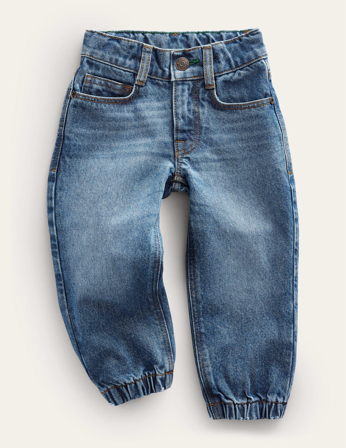 Cuffed Denim Jeans-Light Vintage Wash