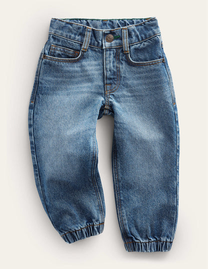 Cuffed Denim Jeans-Light Vintage Wash-1