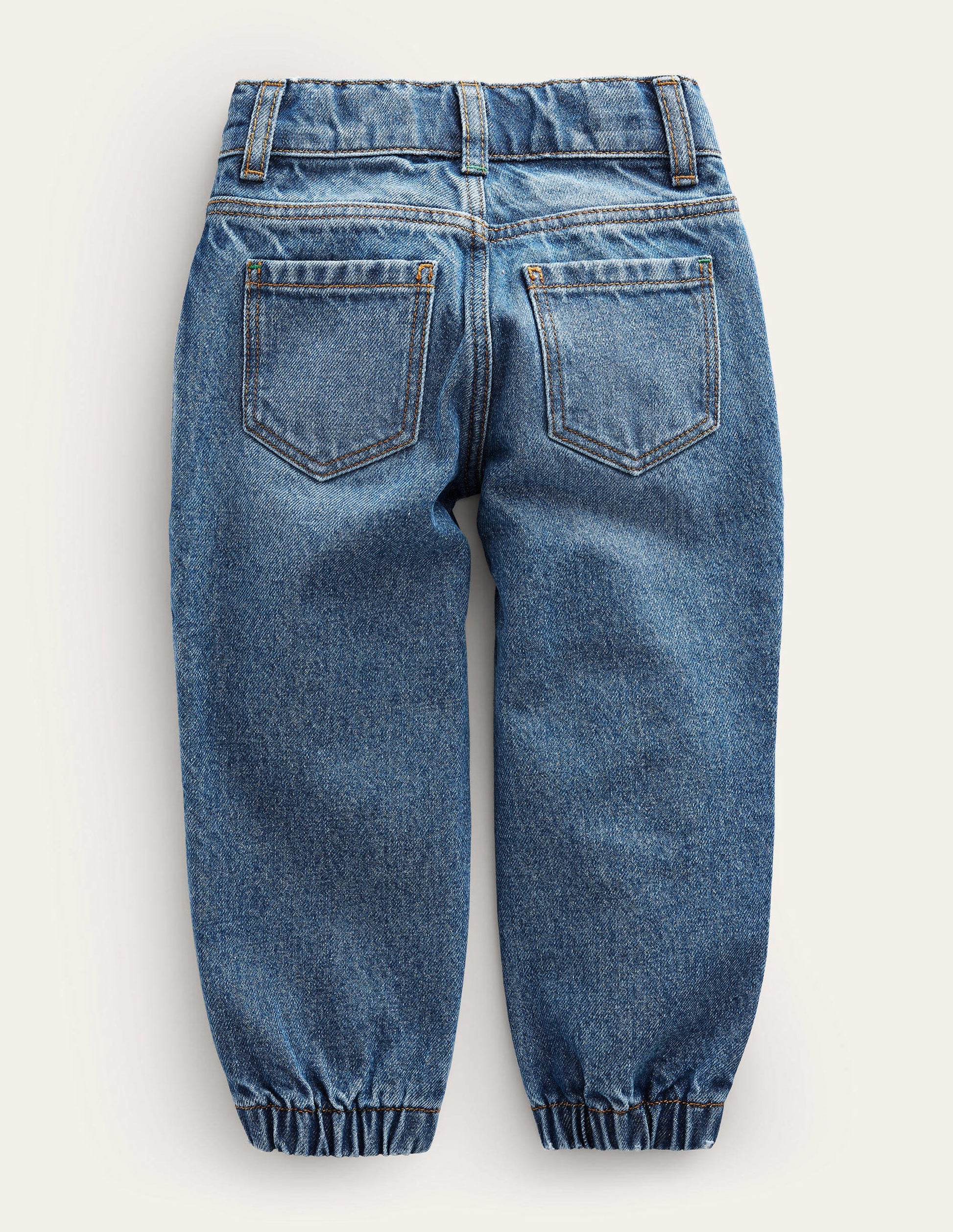 Cuffed Denim Jeans-Light Vintage Wash-2