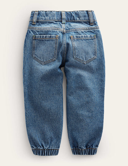 Cuffed Denim Jeans-Light Vintage Wash-2