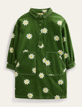 Utility Dress-Safari Green Daisy Stamp