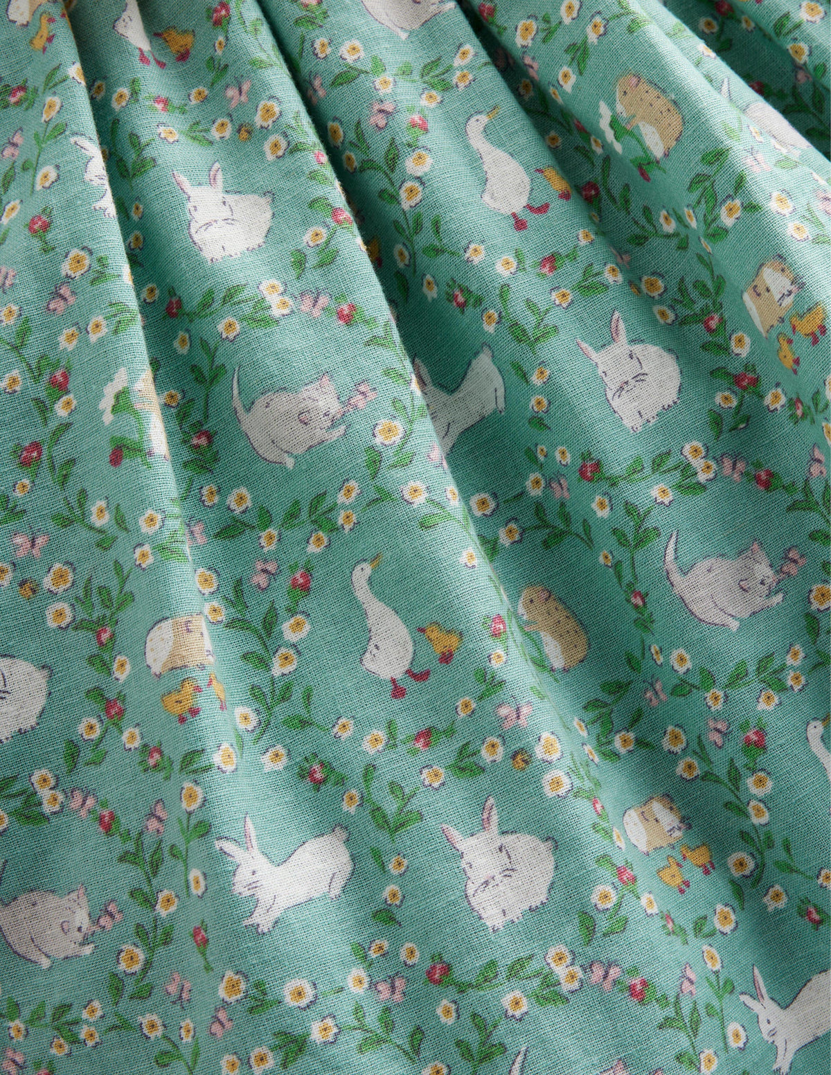 Cotton Linen Vintage Dress-Hot Spring Bunnies - Image 3