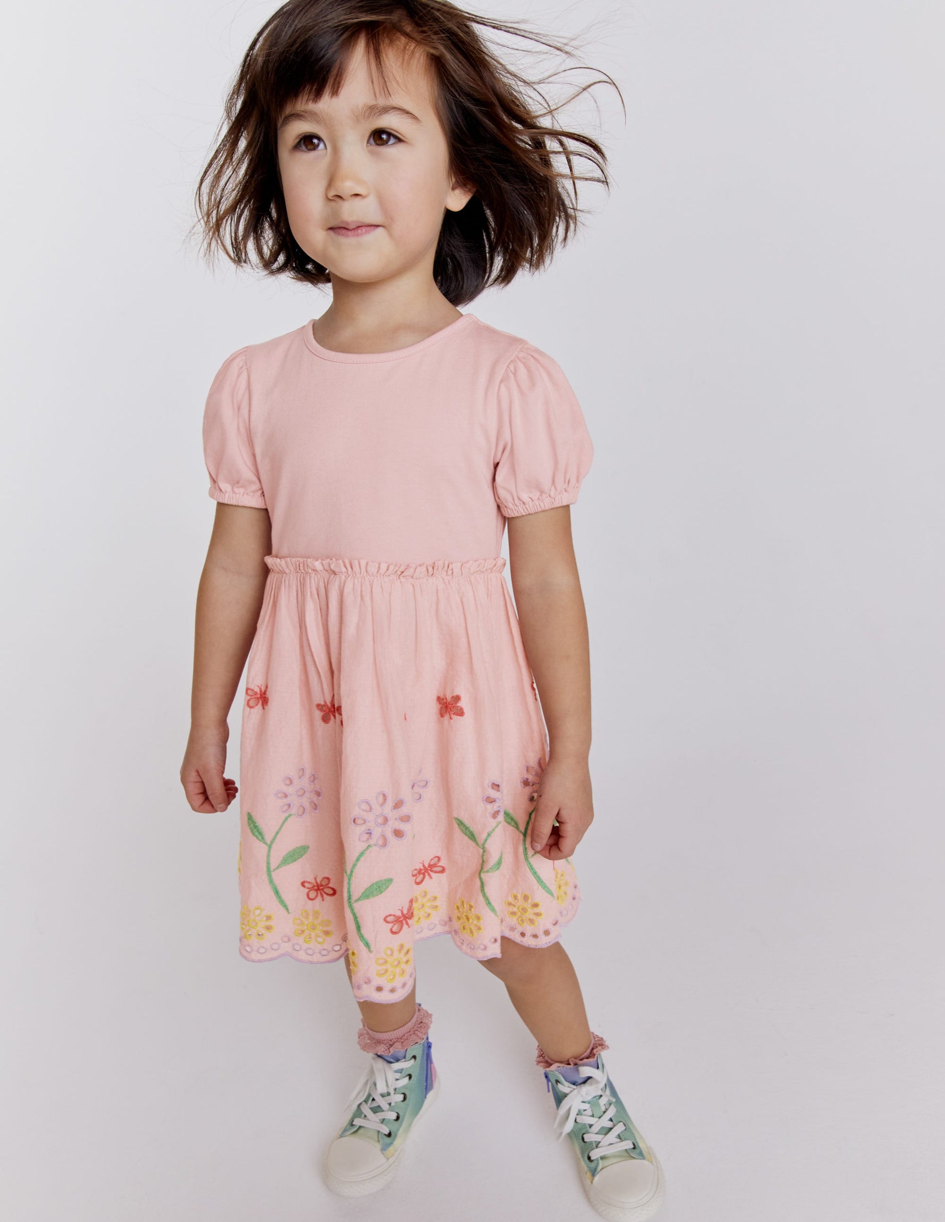 Broderie Twirly Dress-Pale Pink-4