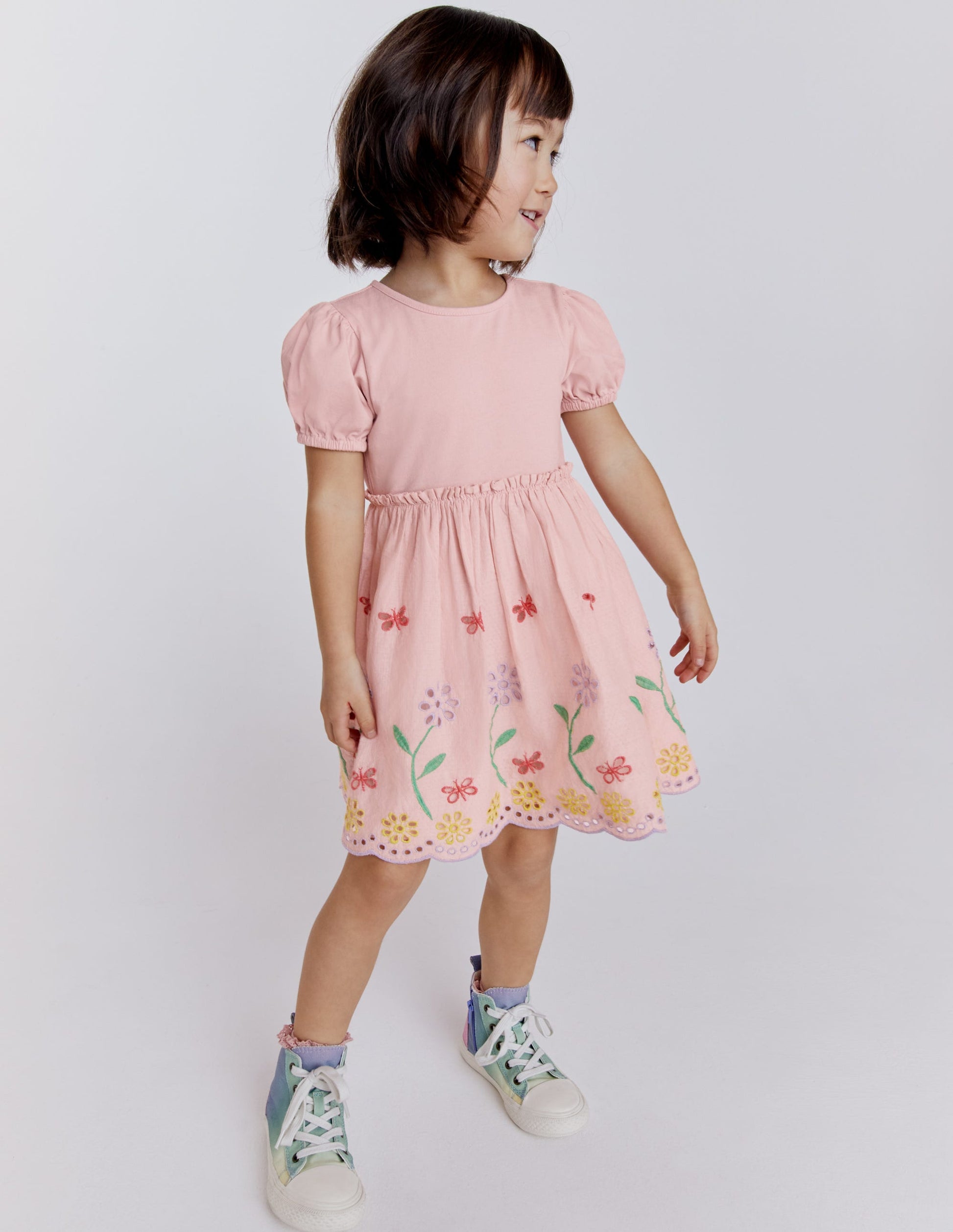 Broderie Twirly Dress-Pale Pink-5