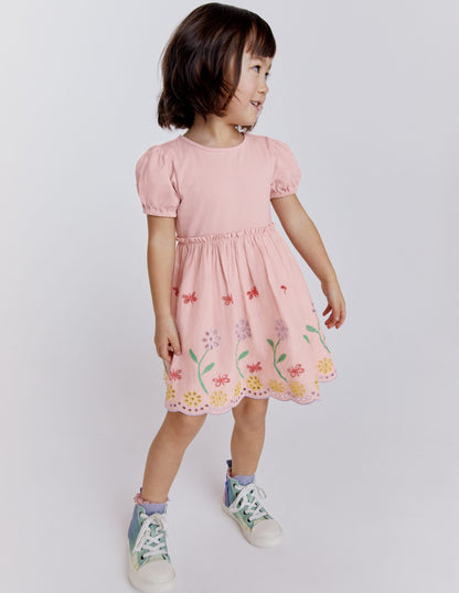 Broderie Twirly Dress-Pale Pink-5