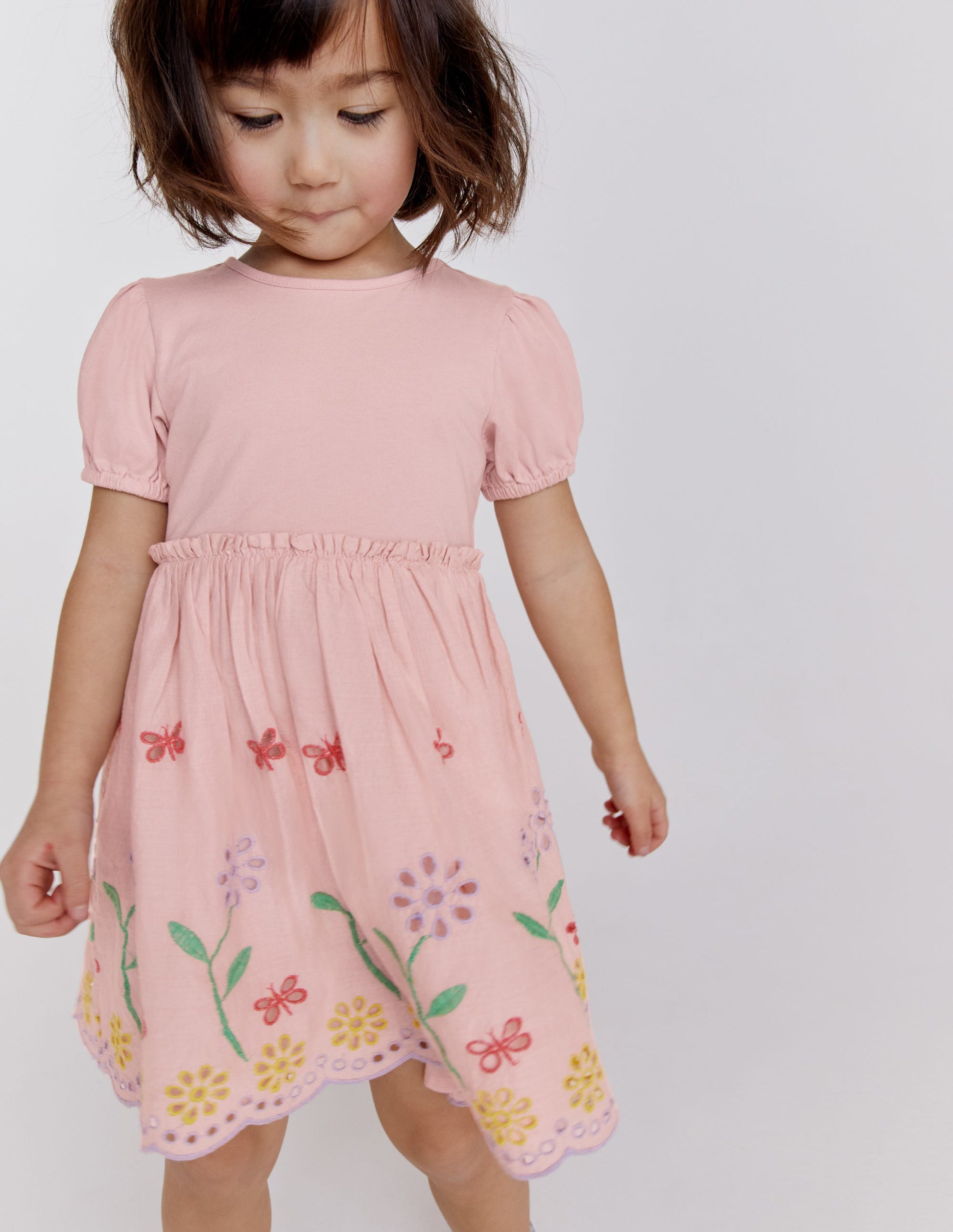 Broderie Twirly Dress-Pale Pink-8