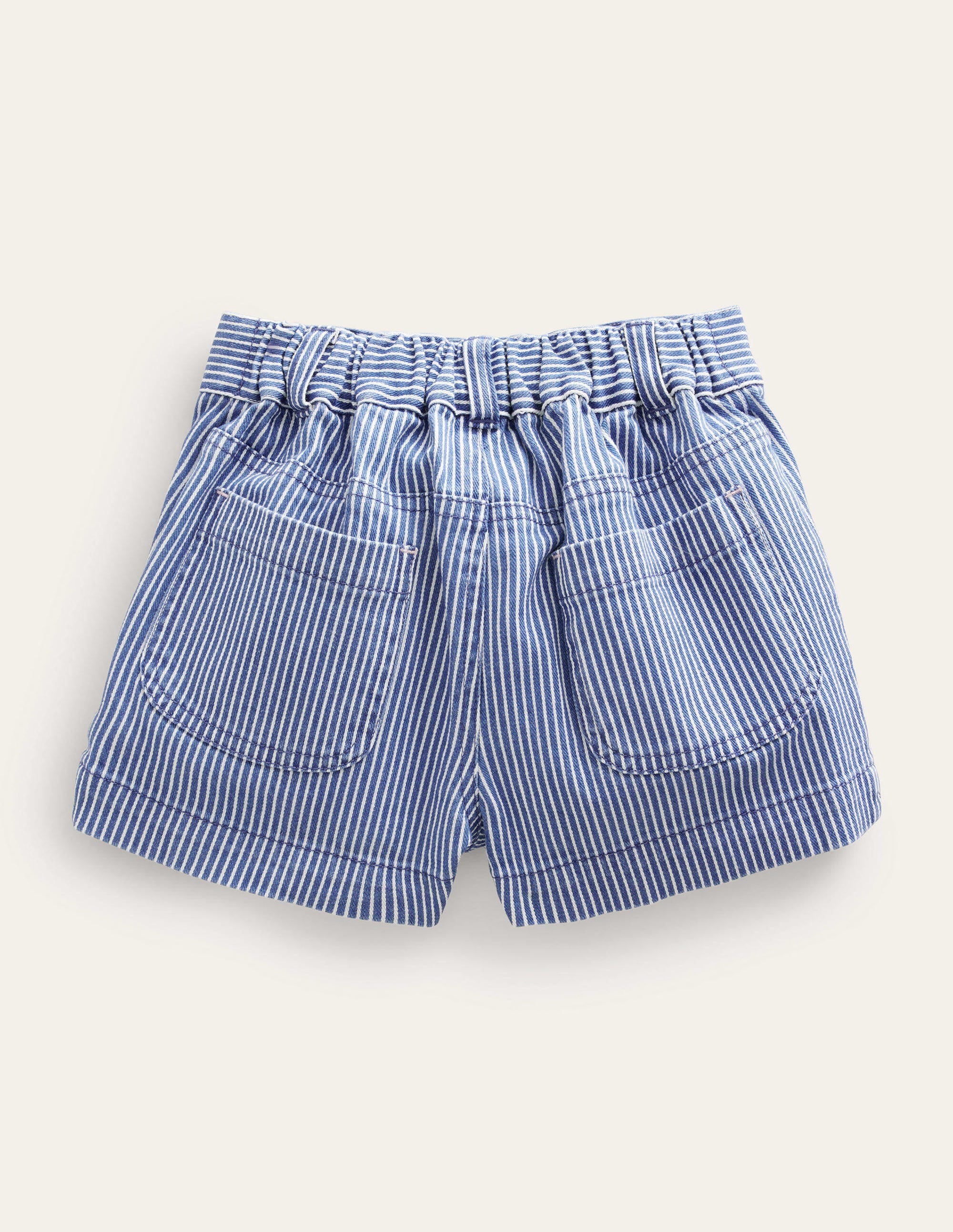 Patch Pocket Shorts-Indigo Ticking - Image 2