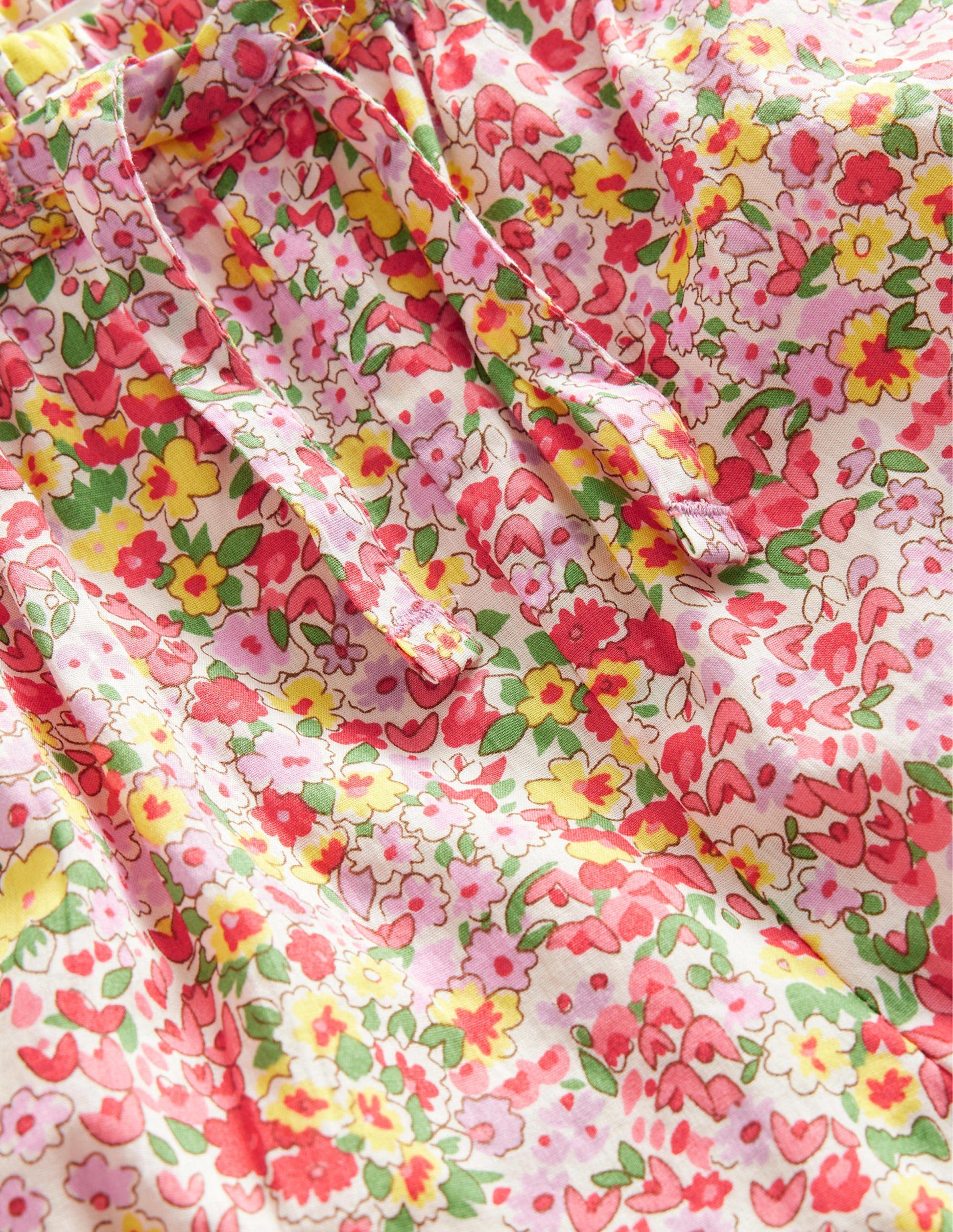Embroidered Hem Shorts-Peach Punch Floral-3